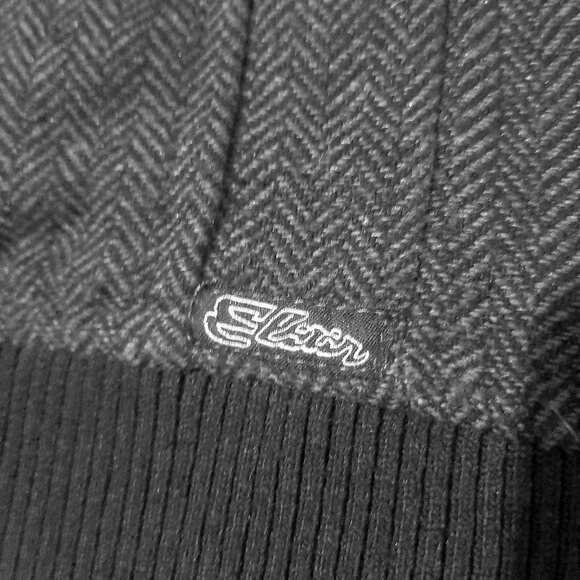 Y2k Elixir Jacket XL Gray tweed full Zip Hooded Insulated Lining pockets Aviator - Picture 3 of 9